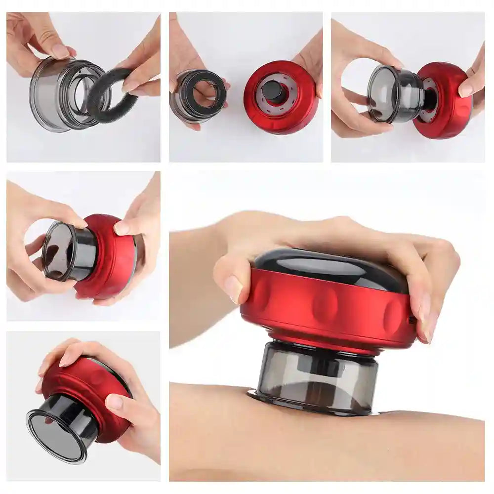 Electric Cupping Massager: 12-Gear Heat Therapy for Muscle Relief Massage Roller Tidesmit