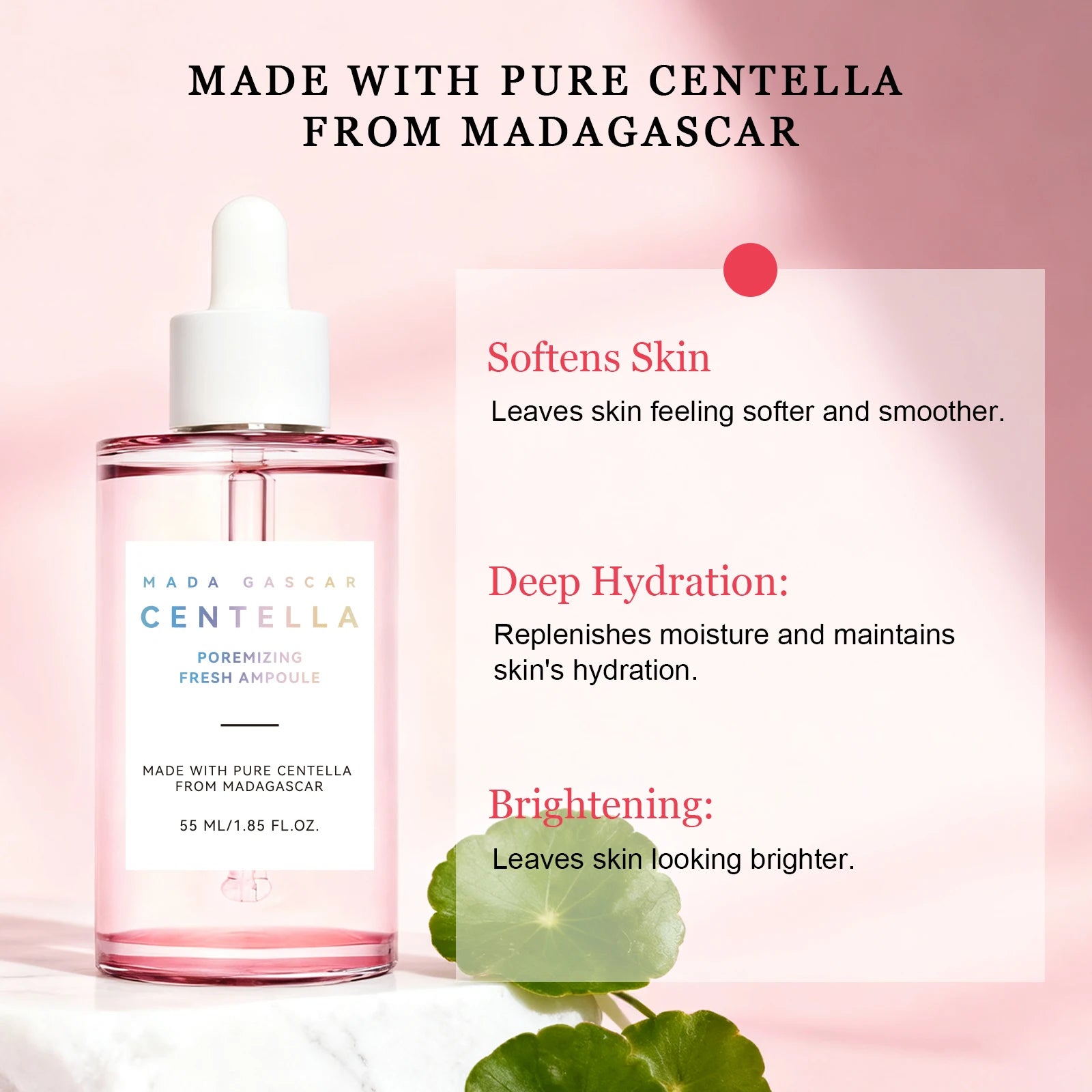 Brightening Centella Niacinamide Serum 55ml - Hydrating Ampoule Soothes Uneven Skin Tone & Boosts Radiance for a Clear Glow.
