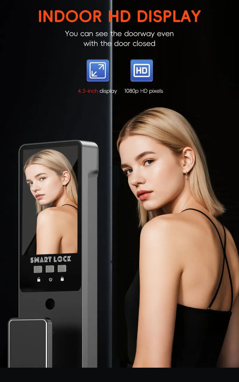 SANKESONG Tuya 3D Face Recognition Smart Lock with Security Camera Digital Electronic Intelligent Fingerprint Lock