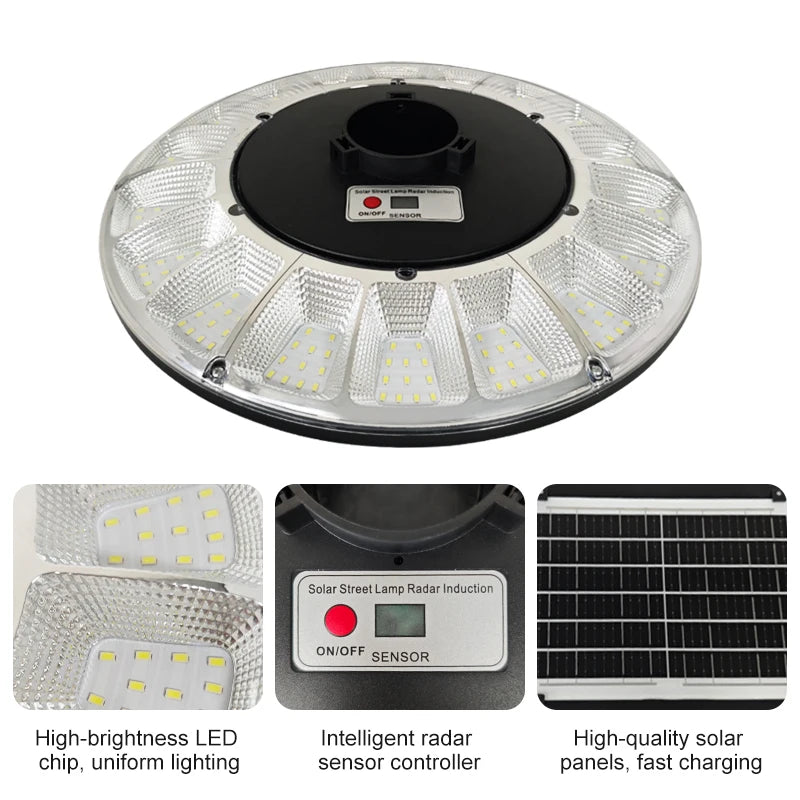 Outdoor Solar Garden Light Super Bright UFO LED Solar Street Light IP44 Waterproof  for Yard Patio Driveway Villa Decoration