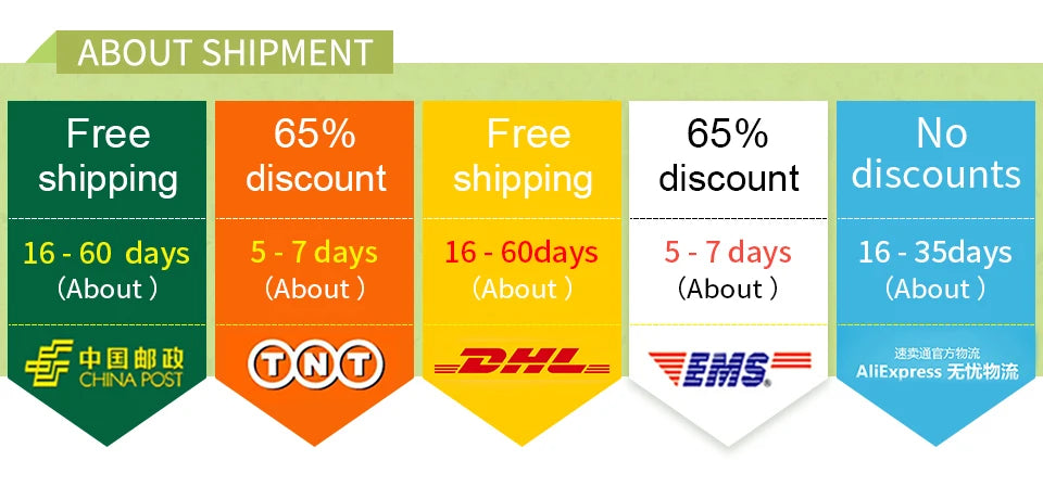 Shipping promotion banner with discount badges and carrier logos