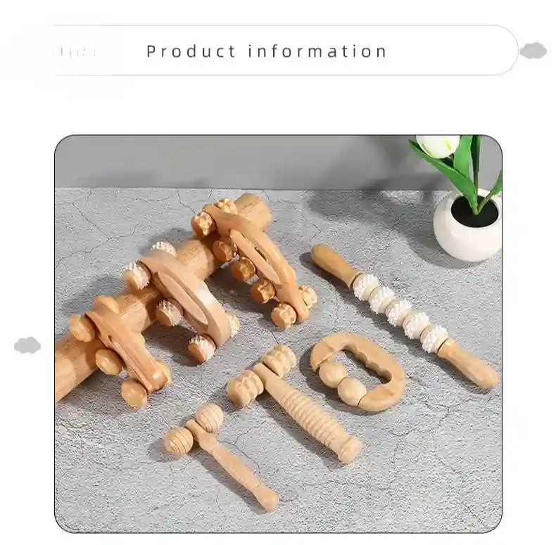 Wooden Massage Roller for Deep Tissue Muscle Relief - Tidesmit Massage Roller Tidesmit
