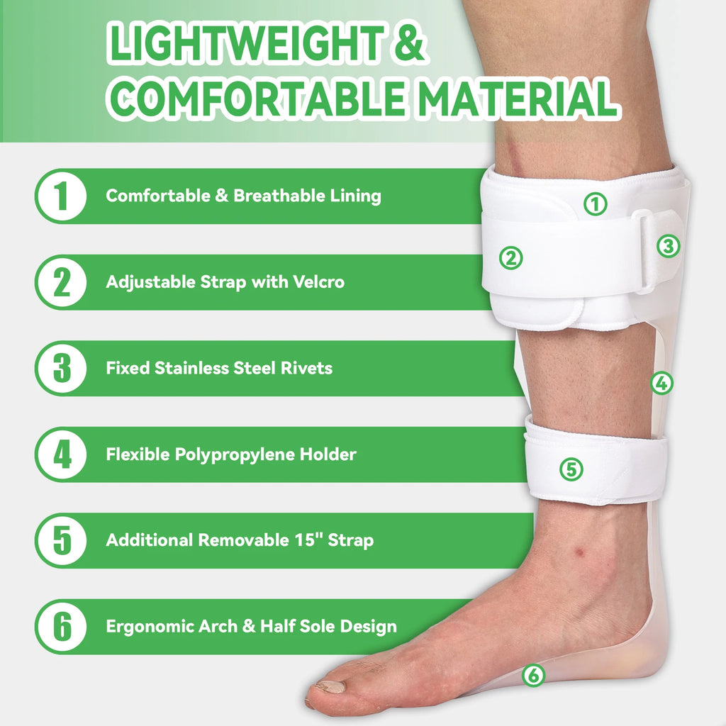 AFO Drop Foot Brace for Walking - Ankle Foot Orthosis Support - Foot Drop Orthotic Brace - Drop Foot Splint - for Men and Women