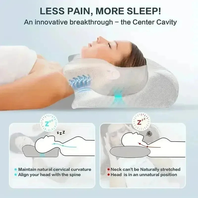Memory Foam Butterfly Neck Pillow for Cervical Spine and Neck Support Relaxation Treatment Tidesmit