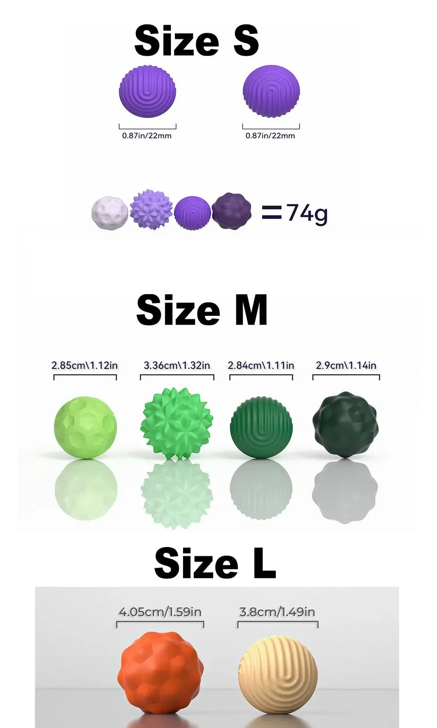 Hand Grip Strengthener Balls | Extra Large Silicone Stress Relief Set Relaxation Treatment Tidesmit