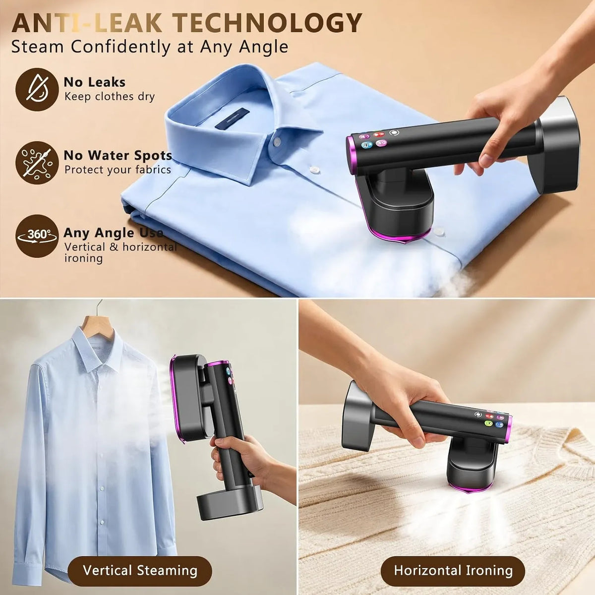 ZHUIYAN Handheld Garment Steamer 1200W 220V EU Plug