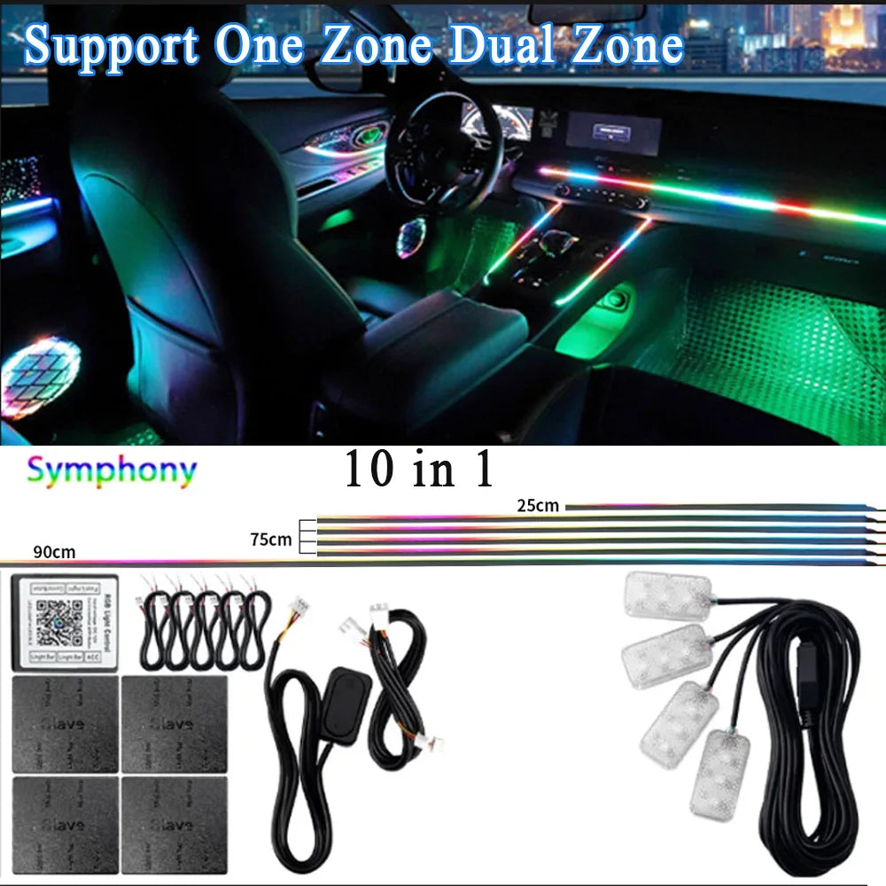 Car Ambient Lighting RGB LED Symphony Atmosphere Lamp by Tidesmit 10 in 1 Symphony A Tidesmit