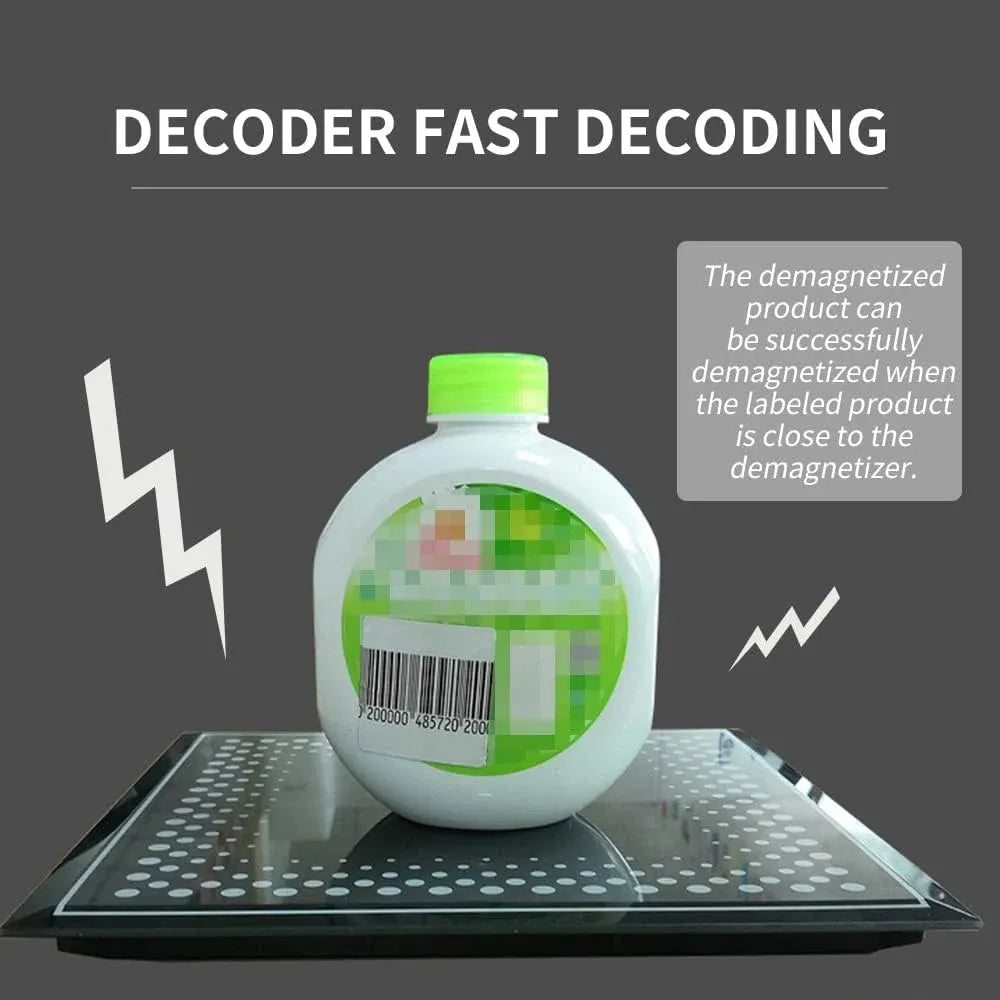 RF security label on bottle for fast decoding demonstration over a reader
