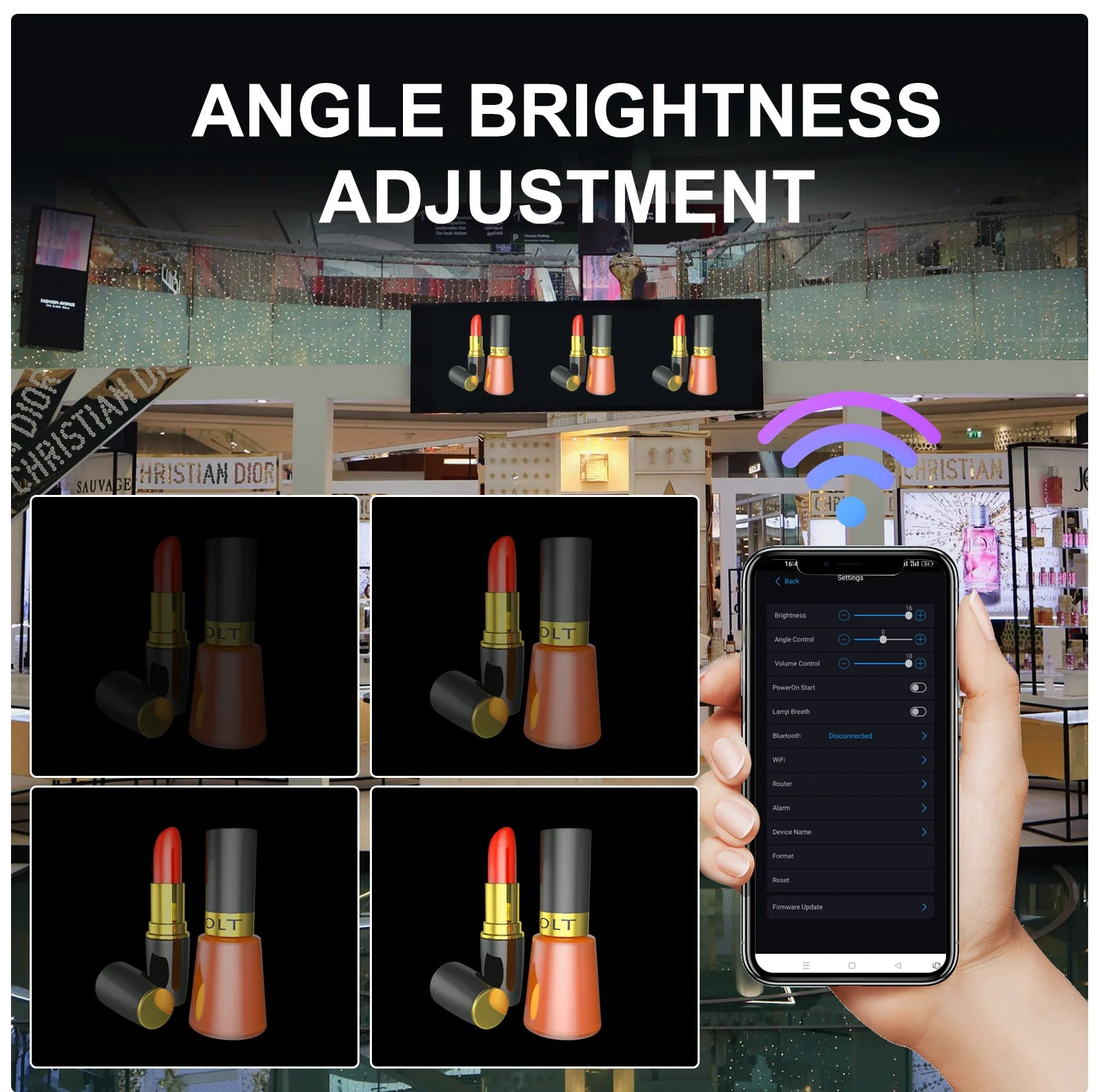 62cm Holographic Fan 722LED Sign Neon Beads 16G Memory Manual DIY Image Text LOGO Advertising Machine Holographic 3D Projector