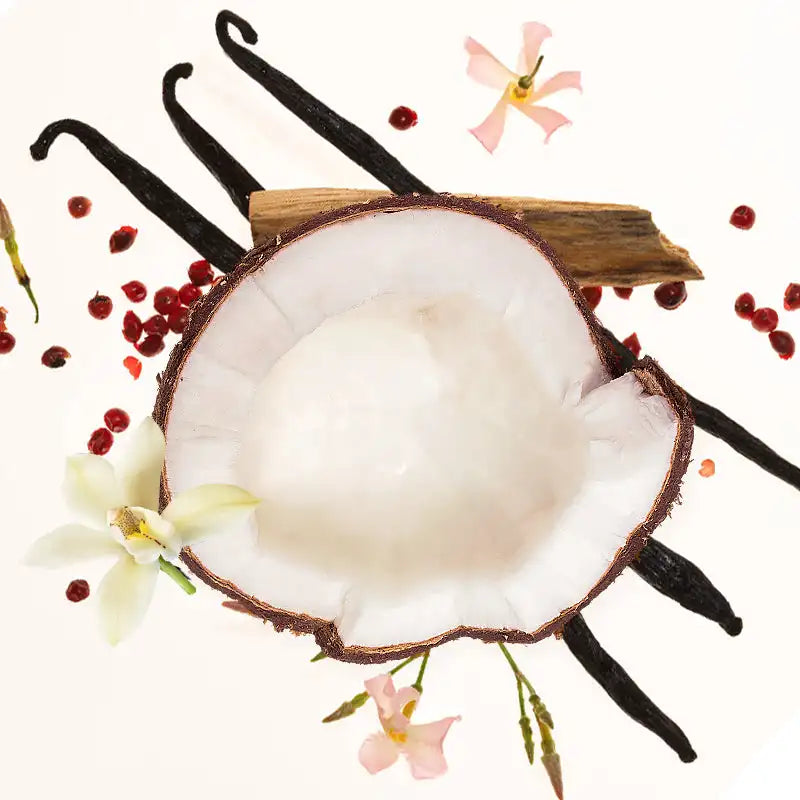 KOEC Vanilla & Coconut Moisturizing Fragrance Mist, a refreshing unisex plant-based scent with tropical notes.