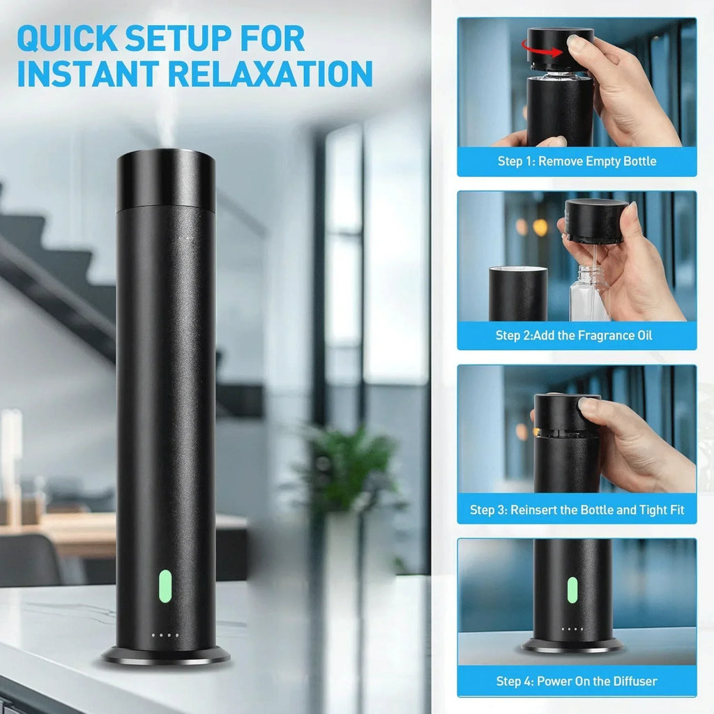 Smart Waterless Aromatherapy Essential Oil Diffuser Professional Scent Air Machine Column Aroma Diffuser for Home Large Room