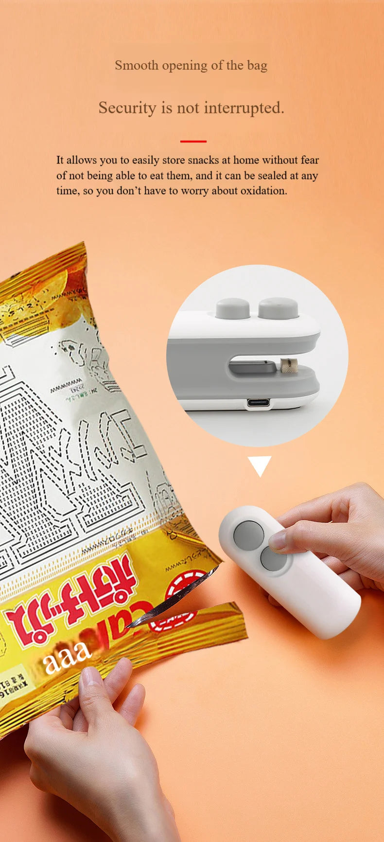 Vacuum Sealing Machine 2-in-1 Small Household Mini Sealing Tool Portable Hand Pressed Food And Snack Plastic Bag Sealing Machine