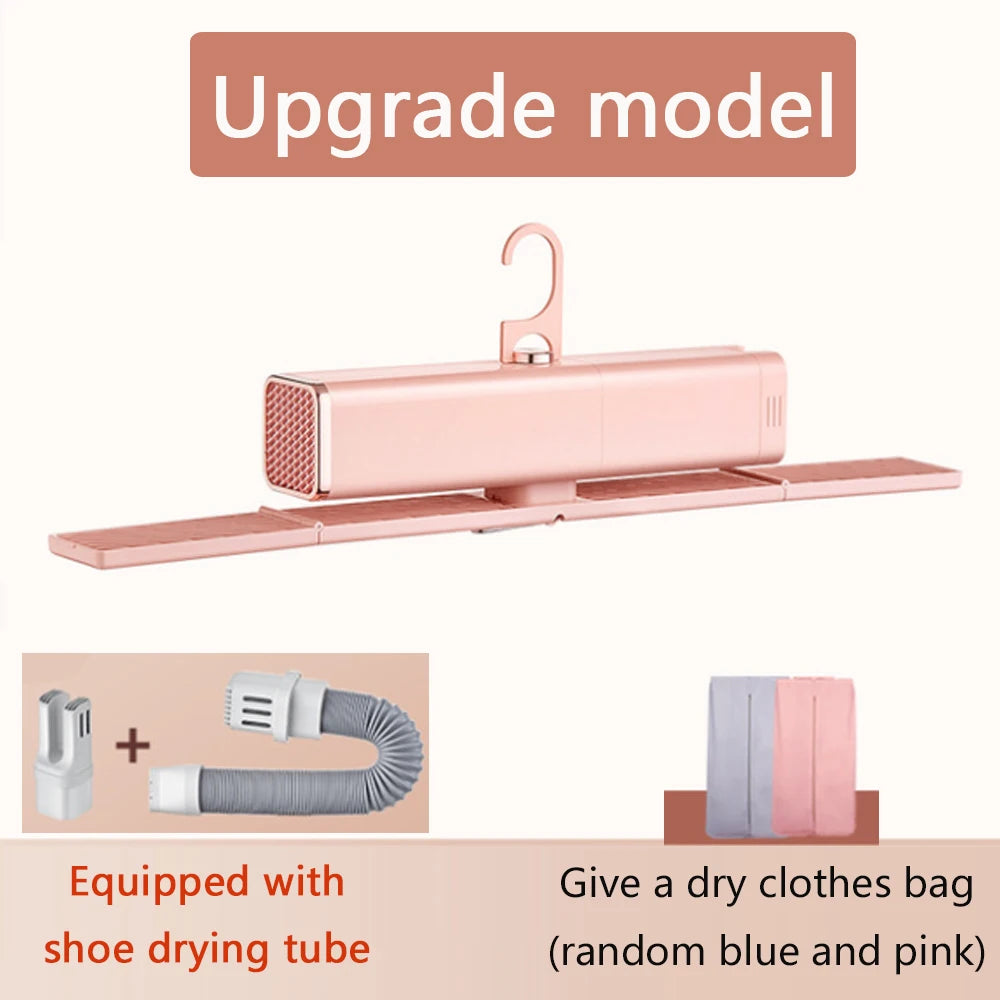 Tidesmit portable retractable clothes dryer folding hanger with built-in shoe drying and mite removal heater