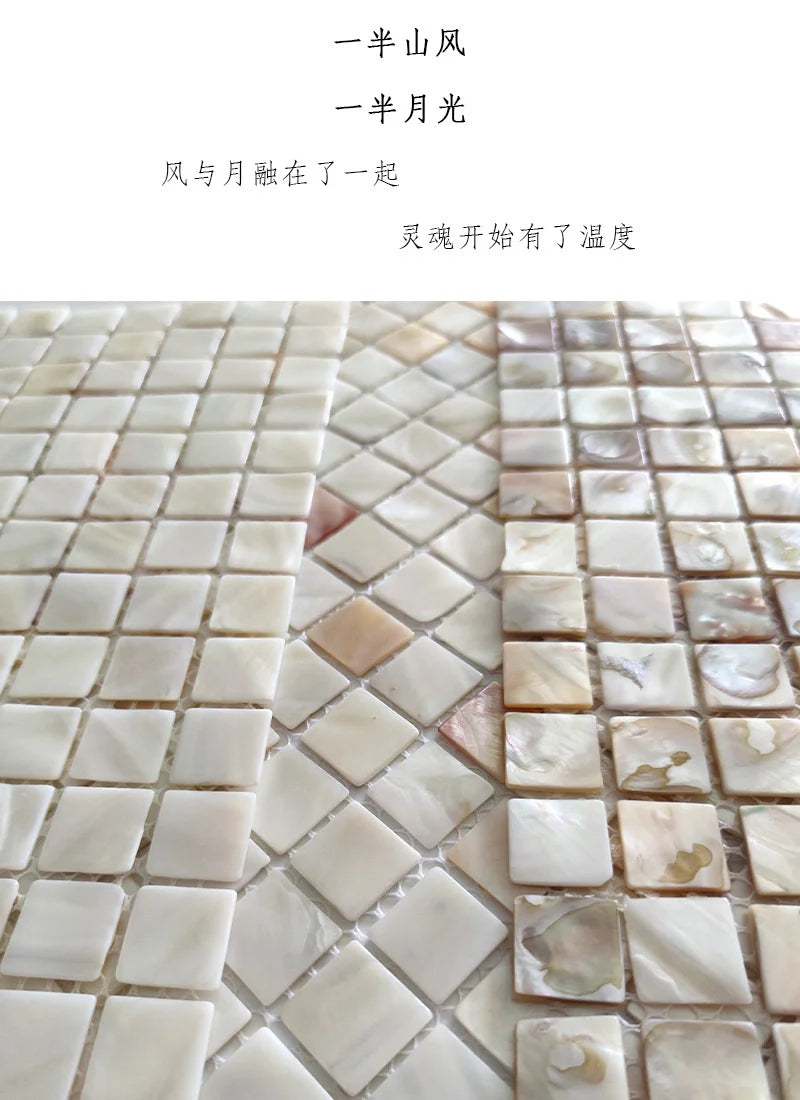 Pearl Shell Mosaic Peel And Stick Tiles Natural Self Adhesive Backsplash For Kitchen Bathroom Balcony Living Room For Couples