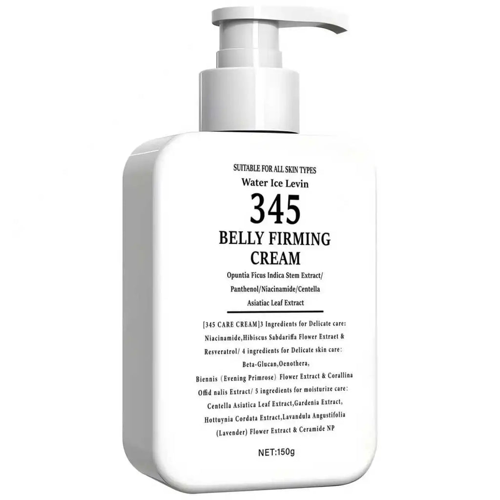 Water Ice Levin 345 Belly Firming Cream, 150g, with Niacinamide & Centella, Lightweight Moisturizes for Elastic, Firm Belly Skin