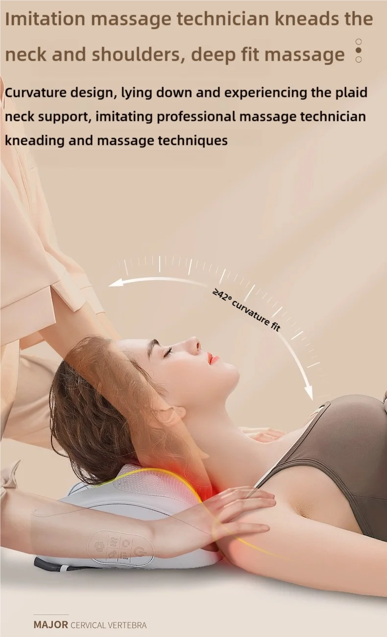 Electric Massager with Heat | Deep Tissue Neck and Back Cushion Massage Cushion Tidesmit