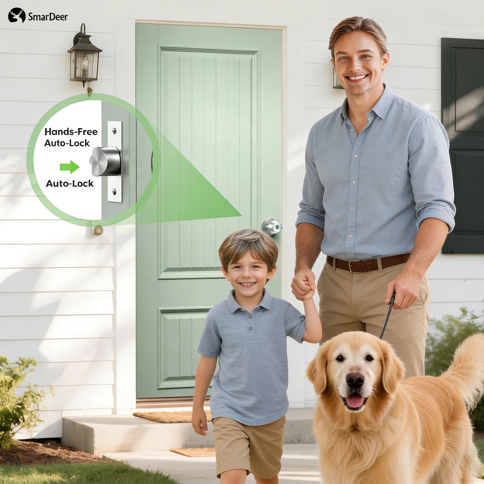 SmarDeer Fingerprint Lock for Tuya Smart Lock with Bluetooth Door Lock Keyless Entry with Fingerprint and Tuya App