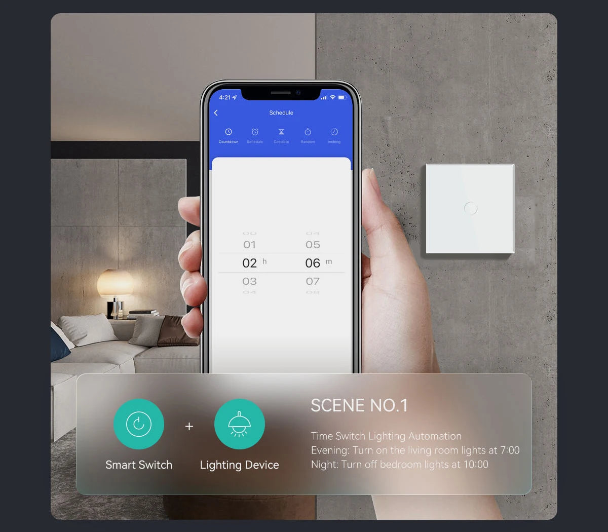 WiFi Smart Wall Switch with USB-C Port - Glass Panel Tidesmit Tidesmit