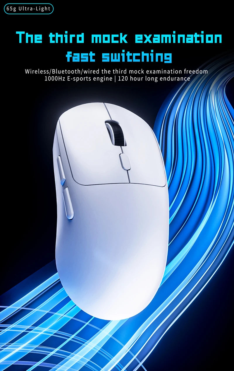 2026 M348 Superlight Mouse Bluetooth 2.4G Wireless Gaming Mouse Flagship Chip Gaming Sensor 6 Adjustable DPI for Office Game
