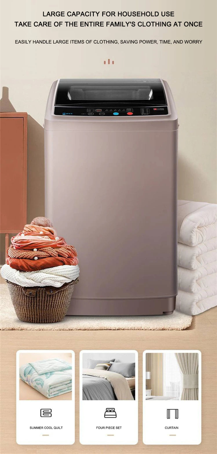 Tidesmit portable 10kg washing machine with 7kg dryer and powerful 400W motor, side profile view of laundry appliance.