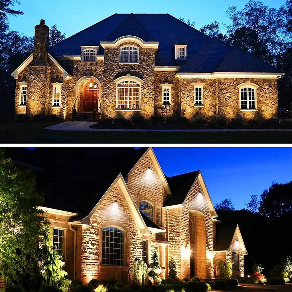 1-Meter Wire 10W Low Voltage LED Landscape Lighting with Connectors, 12V Outdoor Spotlights Garden Pathway Lights, 1000LM