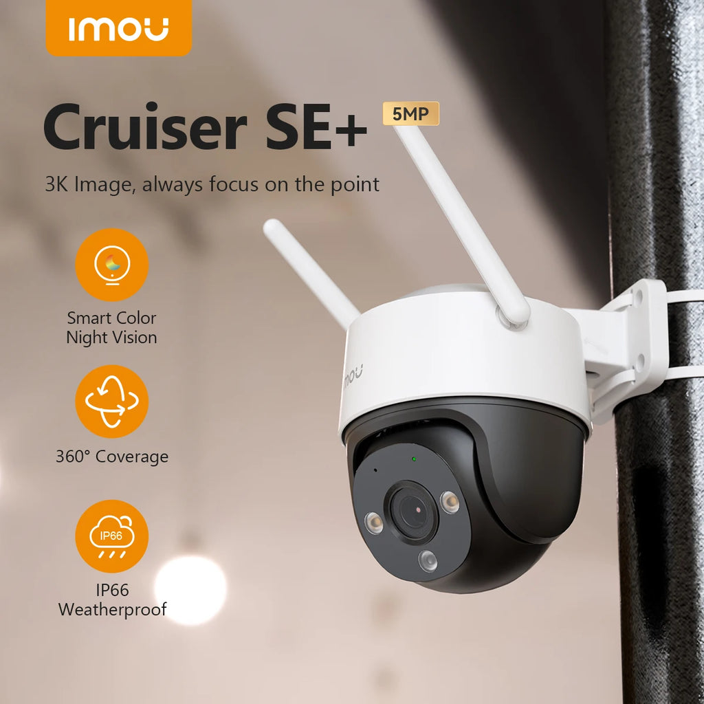 IMOU Cruiser SE+ Series Outdoor Wi-Fi Camera IP66 Weatherproof Camera 8X Digital Zoom Night Vision AI Human Detection Camera