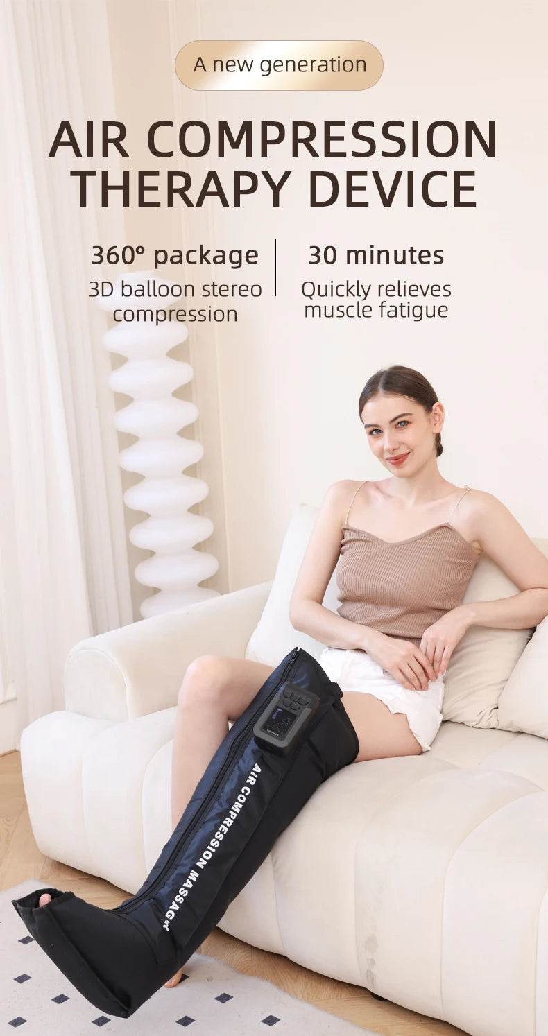 Pneumatic Leg Massager for Foot, Calf, and Thigh Recovery | Tidesmit Relaxation Treatment Tidesmit