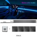 Car Ambient Lighting RGB LED Symphony Atmosphere Lamp by Tidesmit 6 in 1 Not Rainbow Tidesmit