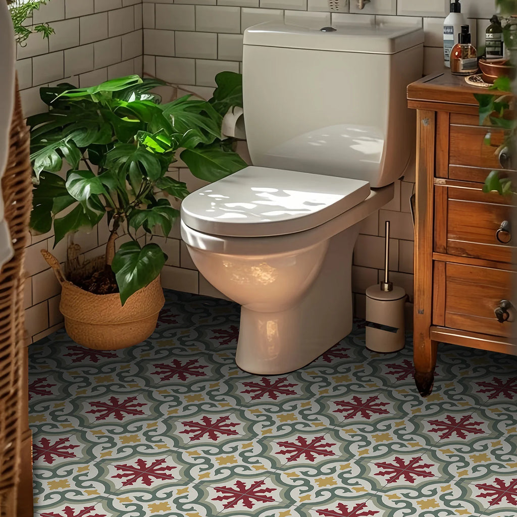 Peel and Stick Floor and Wall Tile Waterproof  Flooring for Bathroom, Vinyl Self Adhesive Flooring Tile 6PCS Backsplash