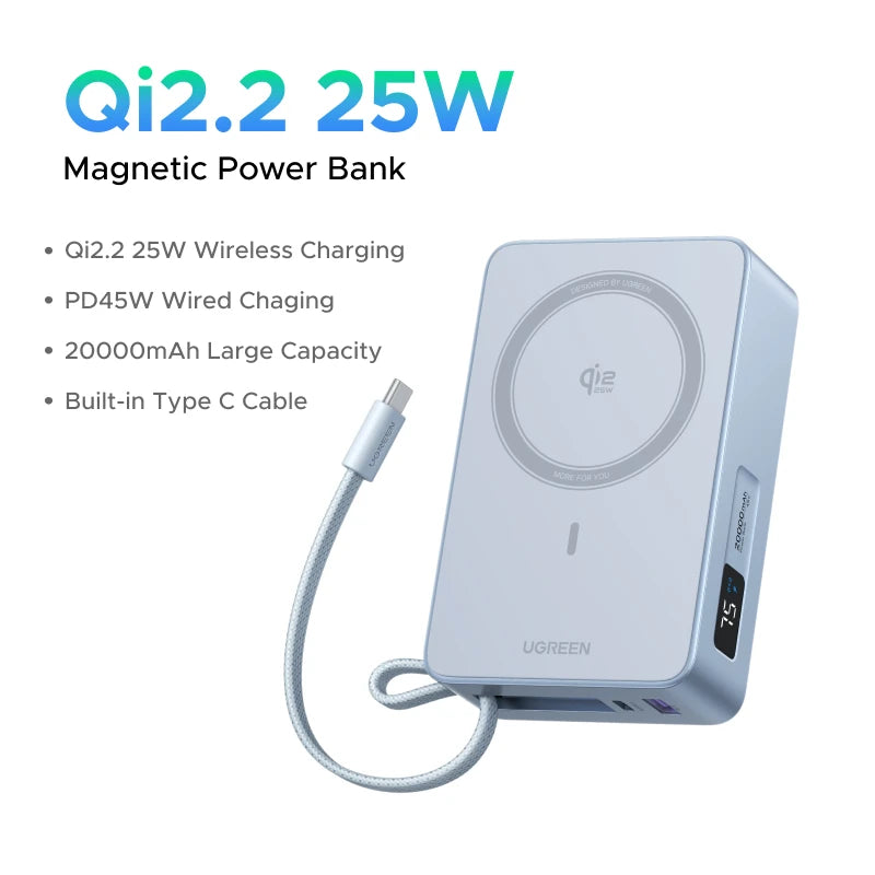 Magnetic 20000mAh Fast Charging Power Bank - PD USB-C Portable Charger Tidesmit