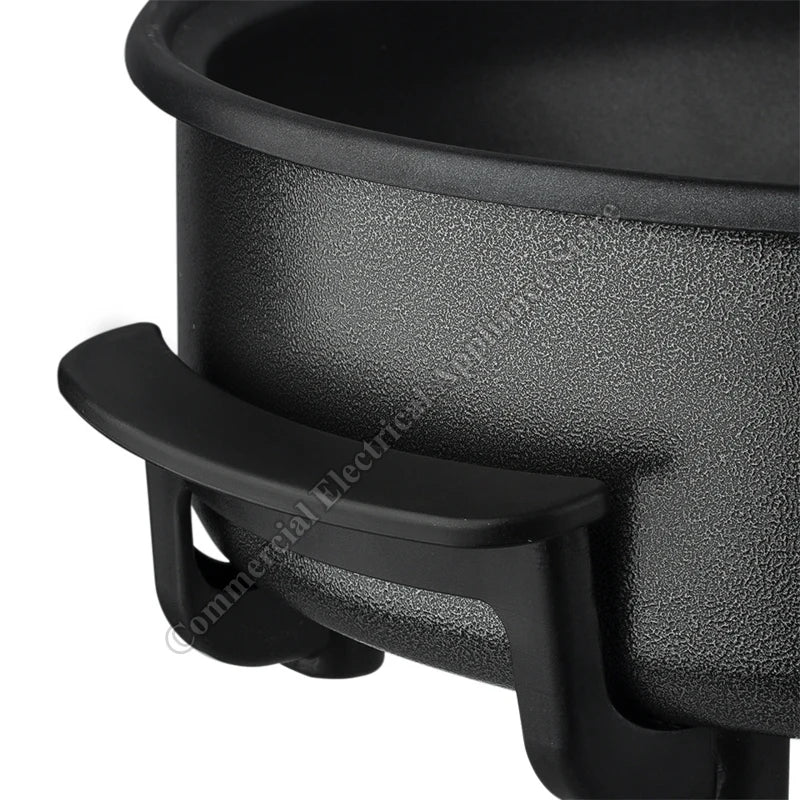Nonstick electric hot pot with side handles and textured exterior