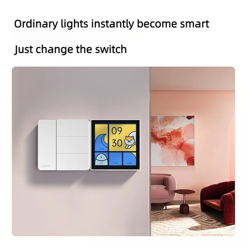 Aqara Smart Wall Switch Z1 More Control Zigbee 3.0 Compatible with Single Live/Neutral Wire Design Work With Mi Home HomeKit APP