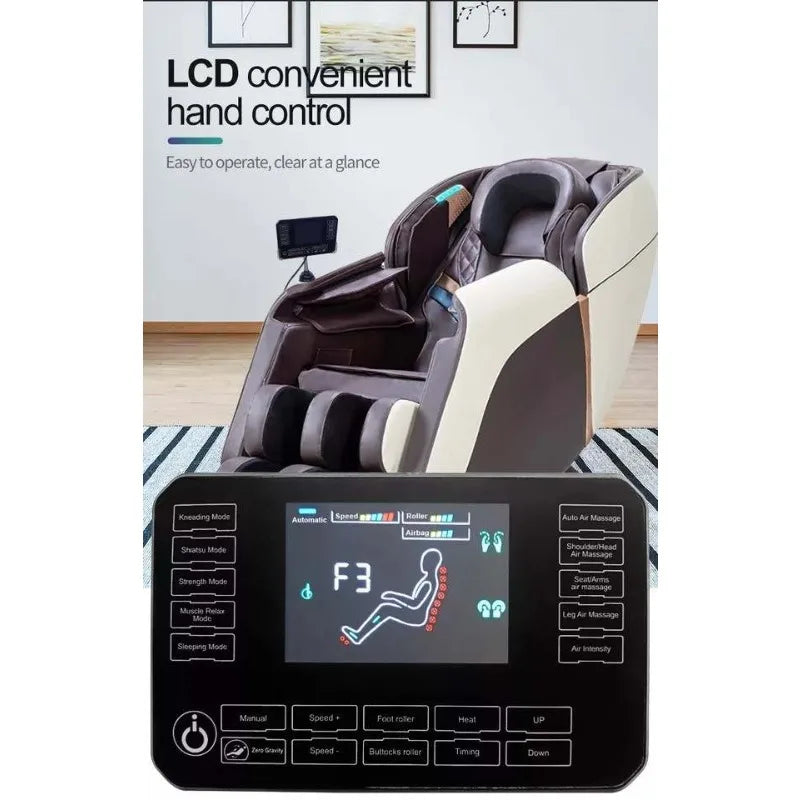 Zero Gravity Massage Chair with Bluetooth - Brown & Gold Full Body Massage Chairs Tidesmit