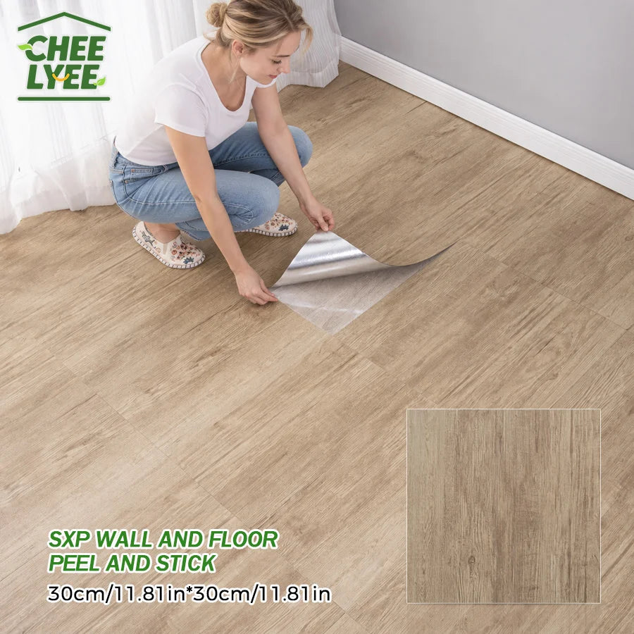 1/12/24pcs Self Adhesive Stick, Peel and Stick 11.81x11.81in Backsplash Wood Grain Tiles, Using for Kitchen Bathroom Living Room