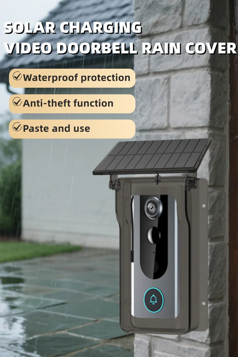 Tuya Doorbell with Solar Rain Cover Camera Wireless Video Doorbell Wifi PIR Human Body Sensing Outdoor Door Bell Video Intercom