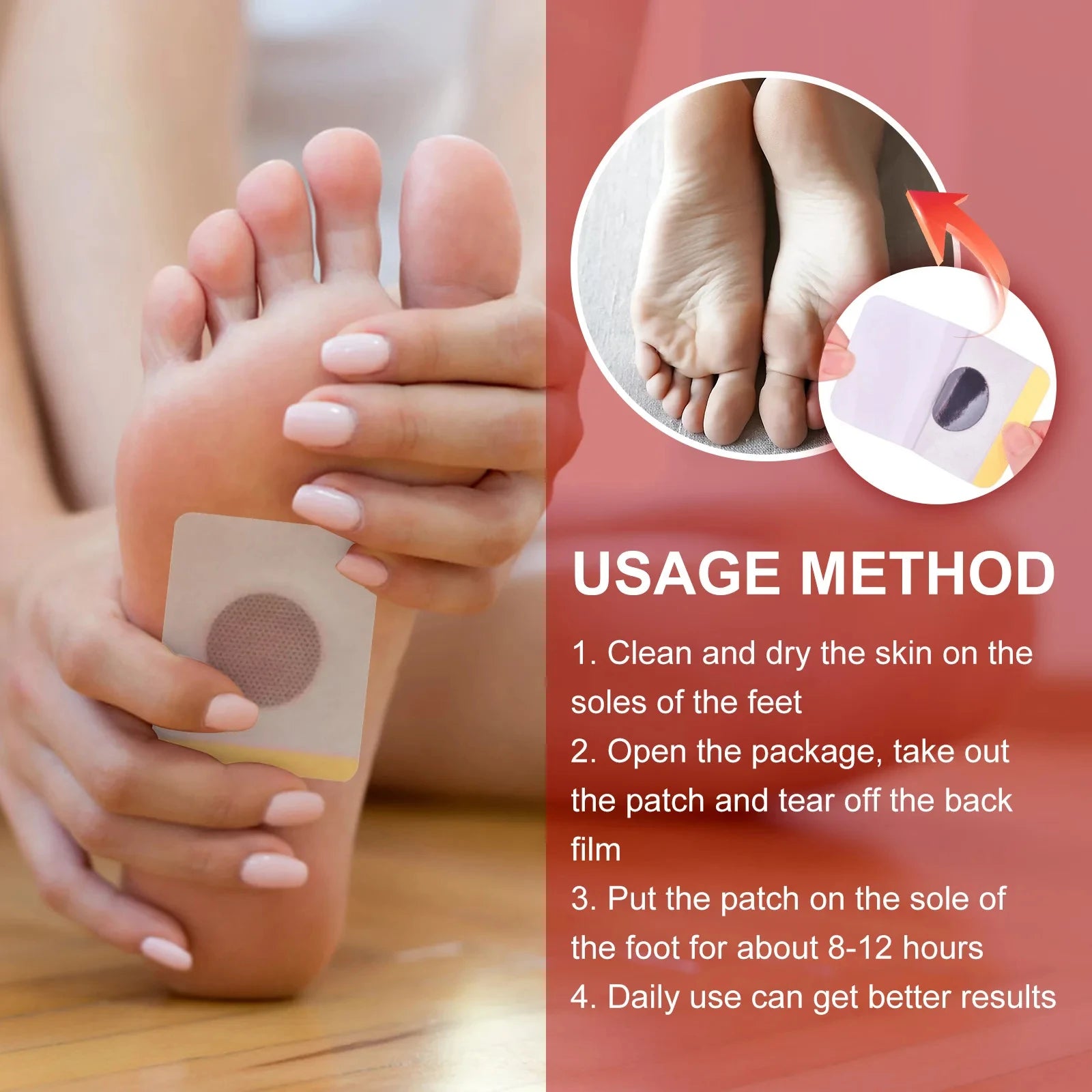 Height Growth Hormone Enhancer Plaster Grow Taller Foot Patch Bone Strength Calcium Vitamin D Supplements for Adults and Teen