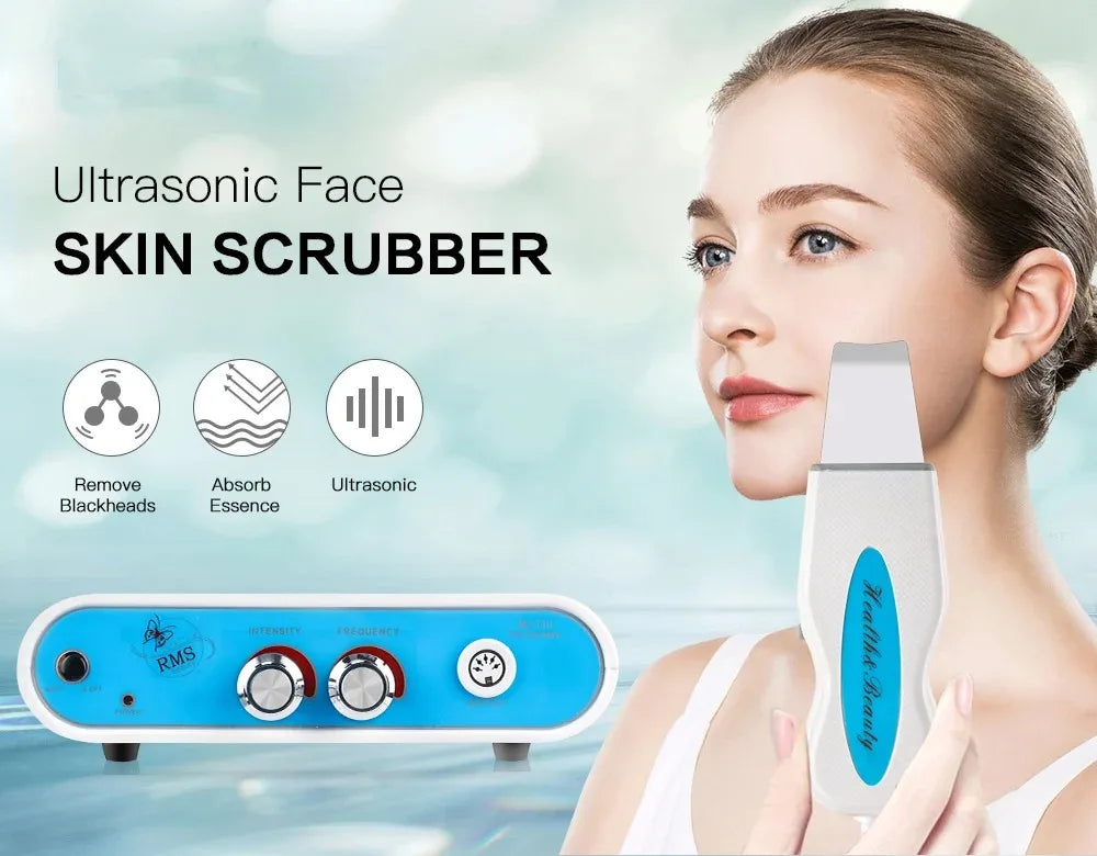 Ultrasonic Skin Scrubber Facial Cleanser - Professional Pore Exfoliator Scrubs Treatments Tidesmit
