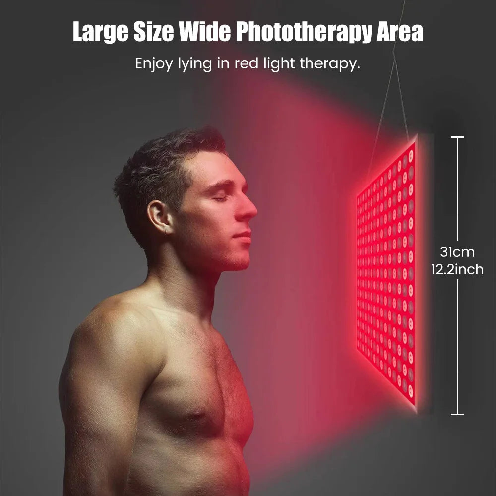 225-LED Red Light Therapy Panel 660nm & 850nm Professional Body & Facial Treatment for Anti-Aging Skin Rejuvenation Pain Relief
