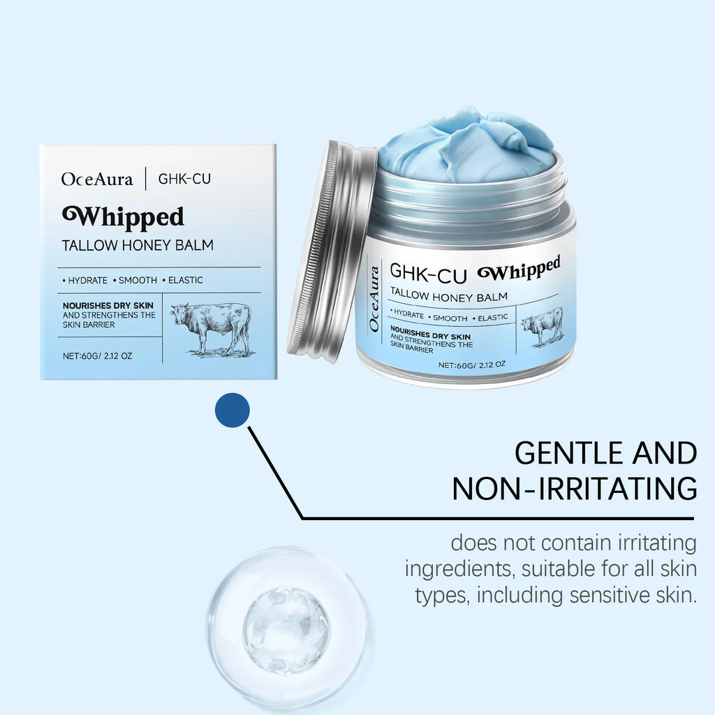 2026Blue Balm Moisturizer with GHK-Cu Copper Peptides & Beef Tallow: Manuka Honey Care for Mature Dry Skin