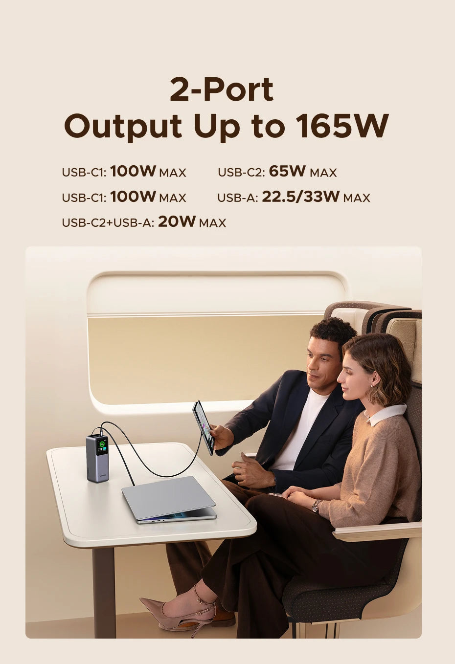 165W Portable Charger 20000mAh - Fast USB-C PD Power Delivery Tidesmit