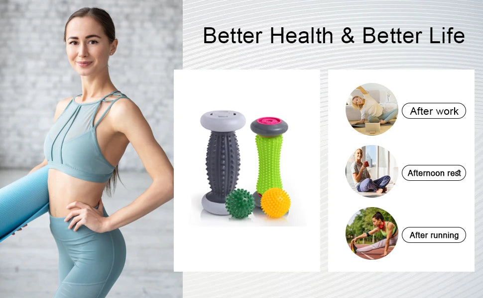 Foot Roller for Plantar Fasciitis Relief & Reflexology - Tidesmit Home Spa Tool Relaxation Treatment Tidesmit