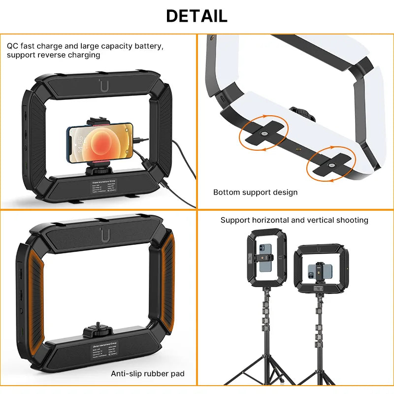 Bi-Color LED Ring Light for Video - Adjustable Dimmable Vlog Rig Tidesmit