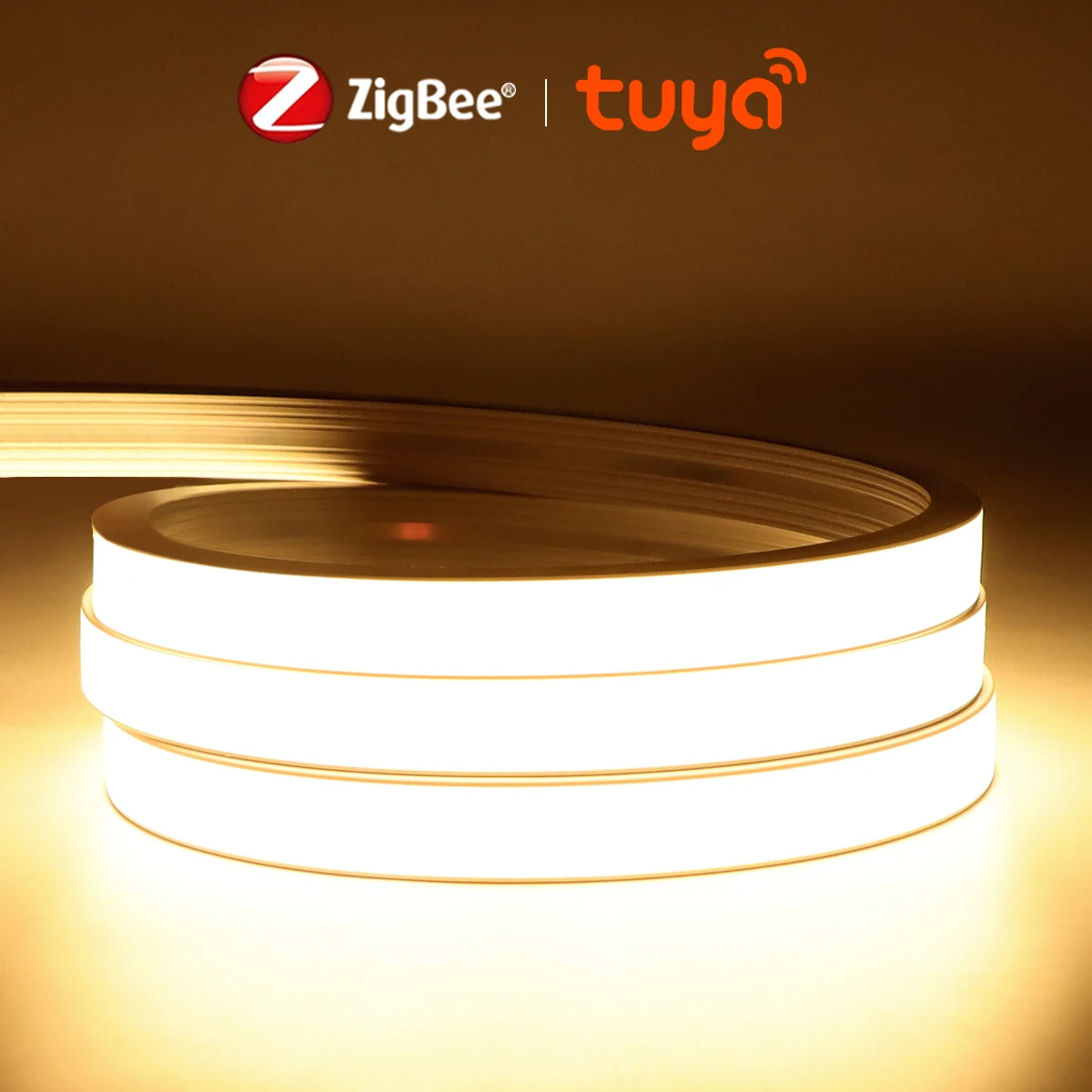 COB LED strip light with warm white glow, ZigBee tuya smart lighting