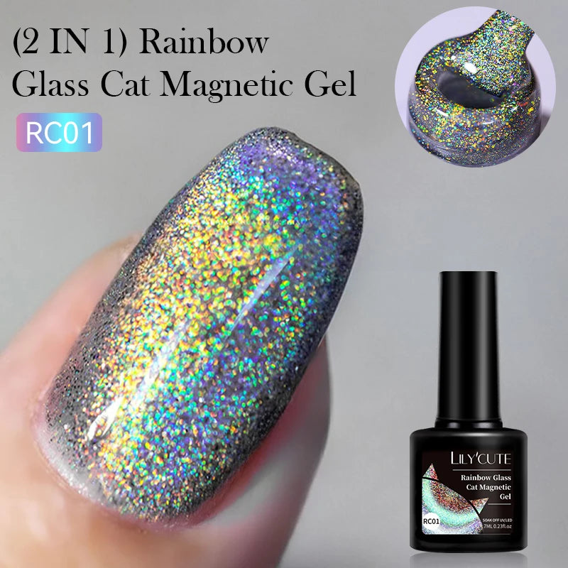 Magnetic Cat Eye Gel Nail Polish – Reflective UV Soak Off Kit Permanent Makeup Machines LC-RC01 Tidesmit