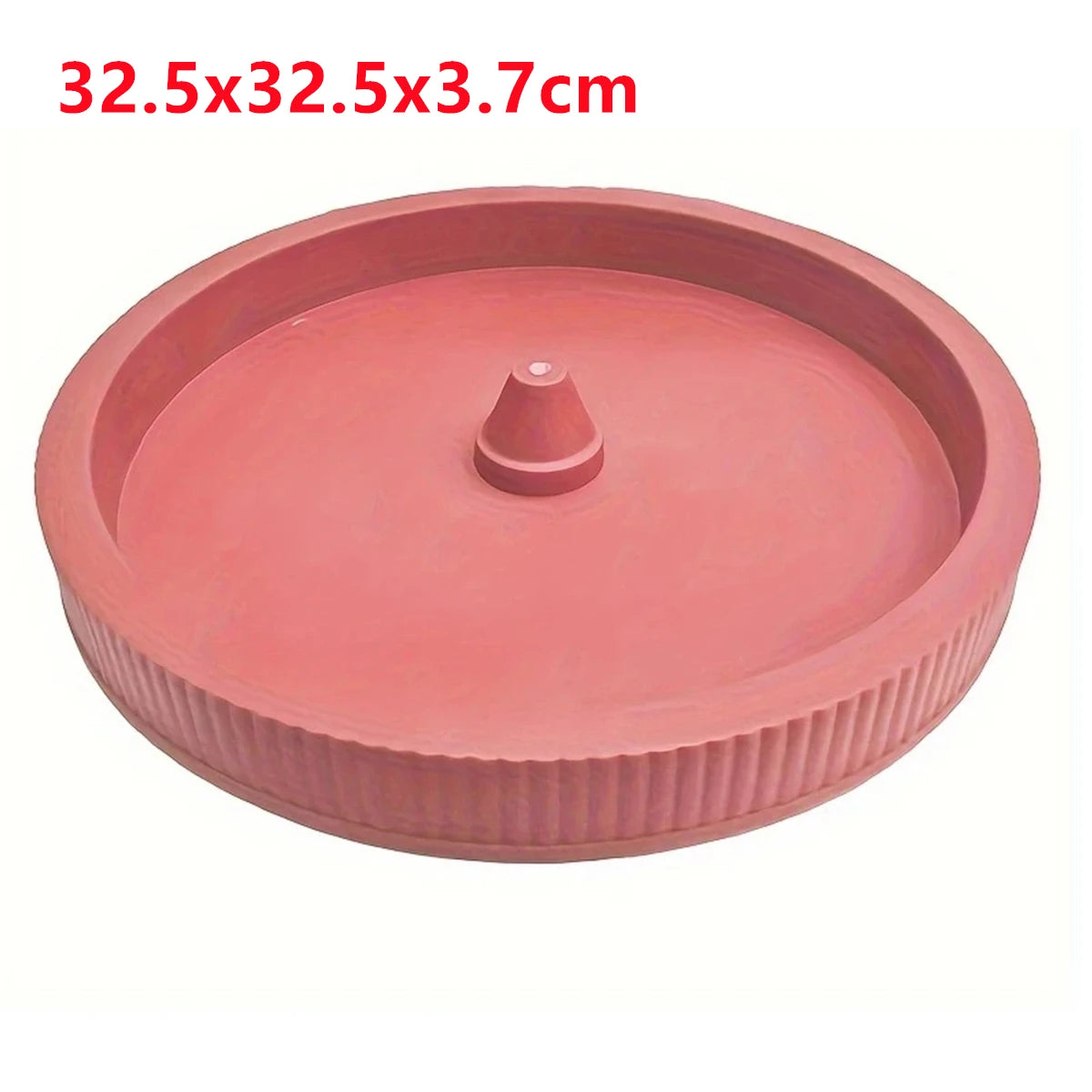 Red four-petal vertical planting pot with central hollow insert, stackable container