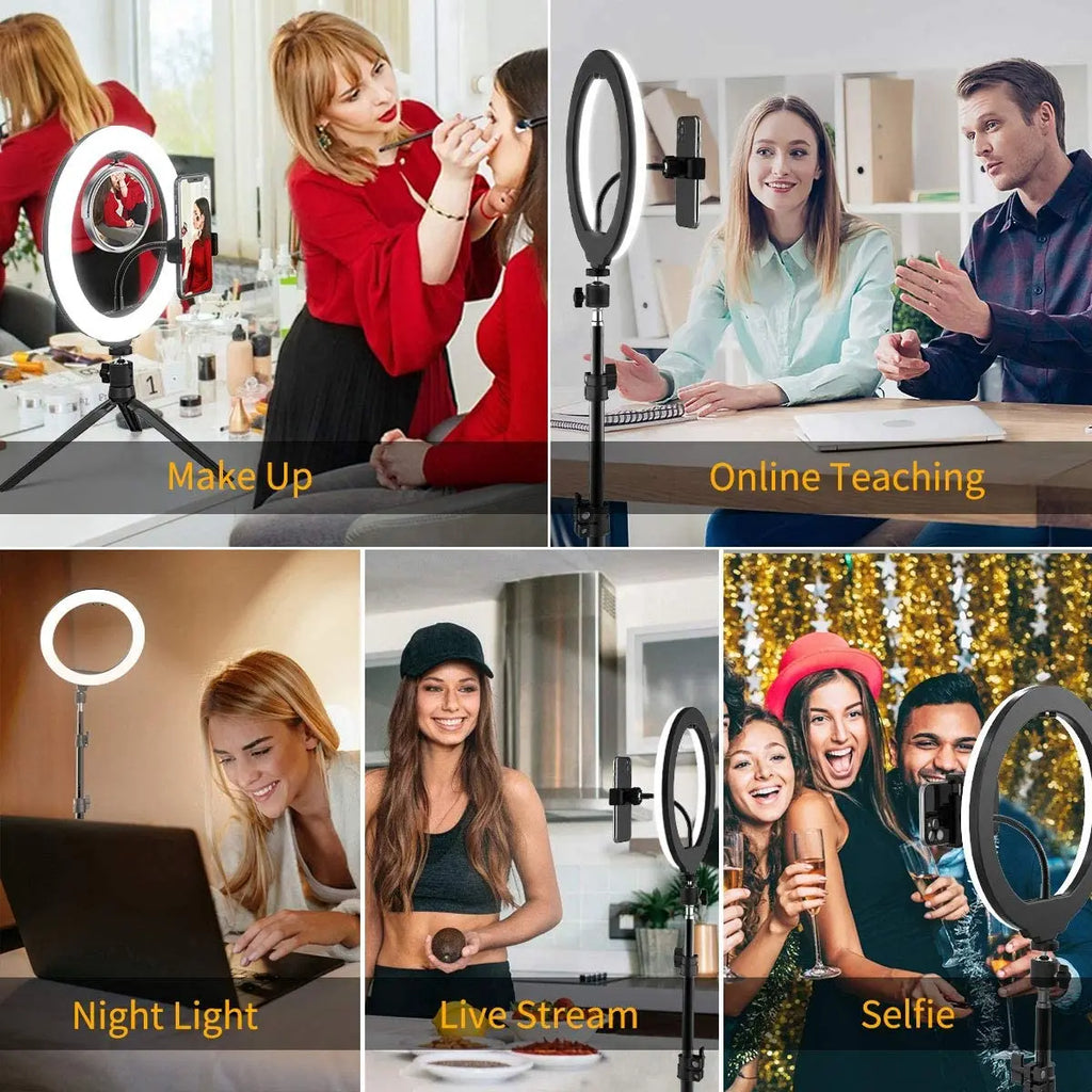 LED Ring Light With Tripod & Remote - 33cm Adjustable Studio Lamp Tidesmit