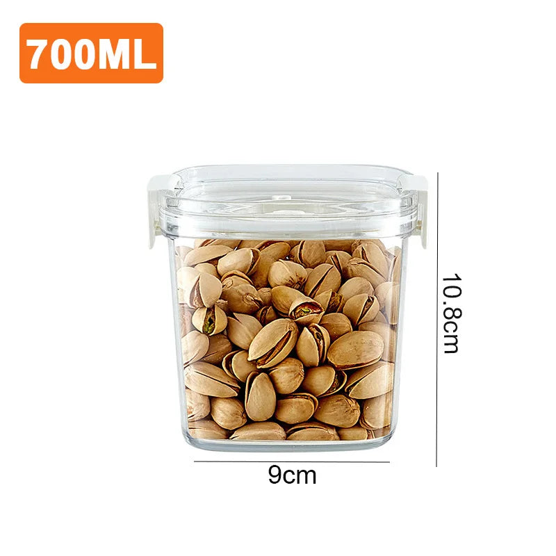 700 mL vacuum-seal container, clear jar with lid; shown with pistachios