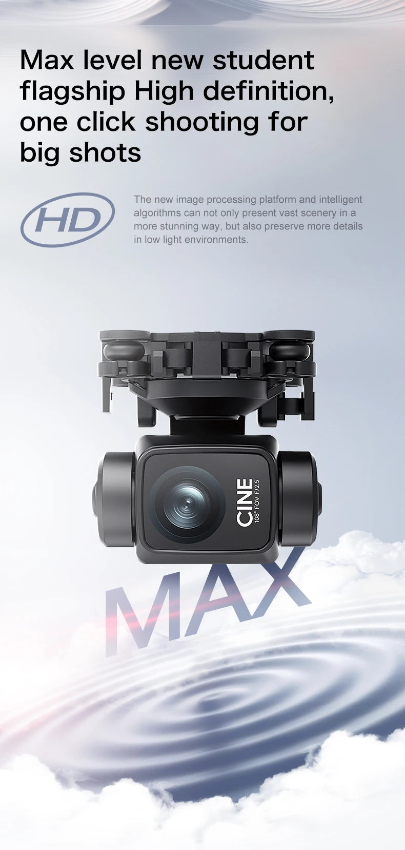 4K Camera Drone With 3-Axis Gimbal GPS - Foldable Aerial Quadcopter Tidesmit