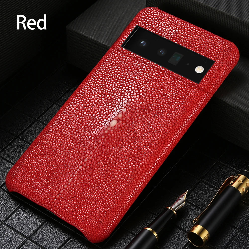 Google Pixel 9 Pro Stingray Leather Case - Slim Shock-Absorbing Cover Red Tidesmit