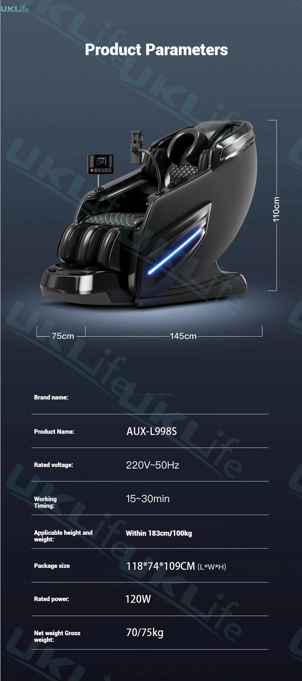 6D SL-Track Full Body Massage Chair - Deep Tissue Heat Therapy Body Shaping Massage Equipment Tidesmit